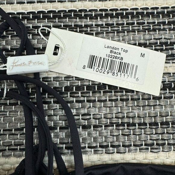 Frankies Bikinis Women's Strappy London‎ Bikini Top Side Tie Black Size Medium - Picture 8 of 9